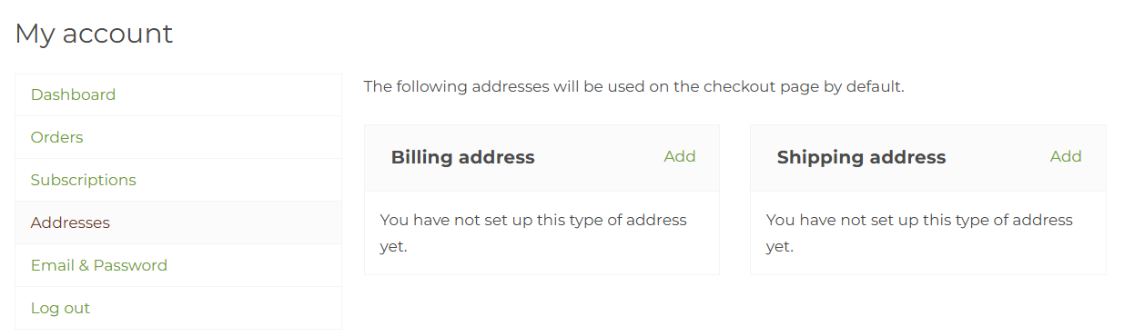 The Addresses page in your Direct Driller account