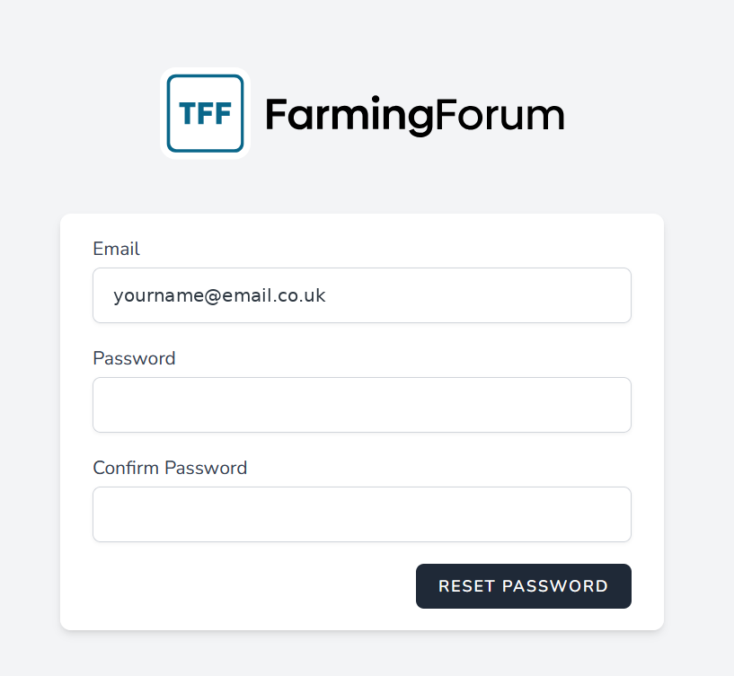 The choose-a-new-password screen with password and confirm password boxes
