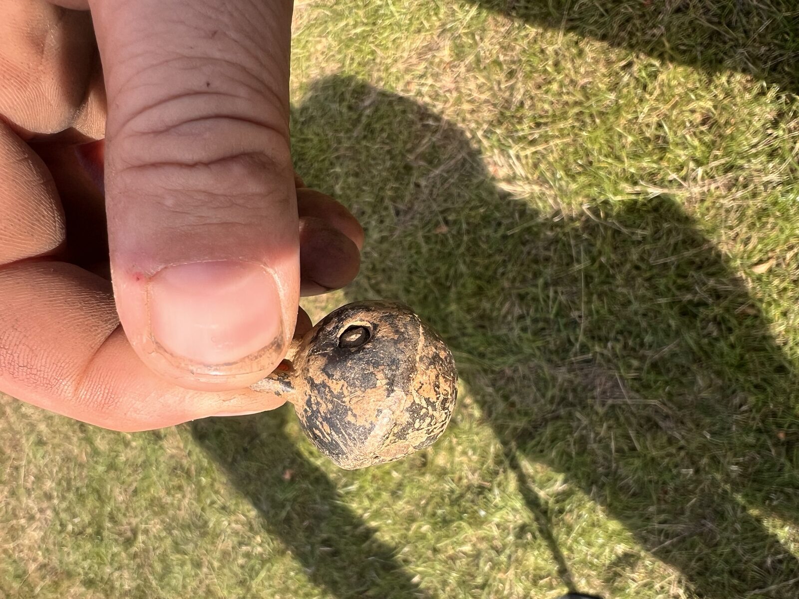 One of the livestock bells found by the metal-detecting group