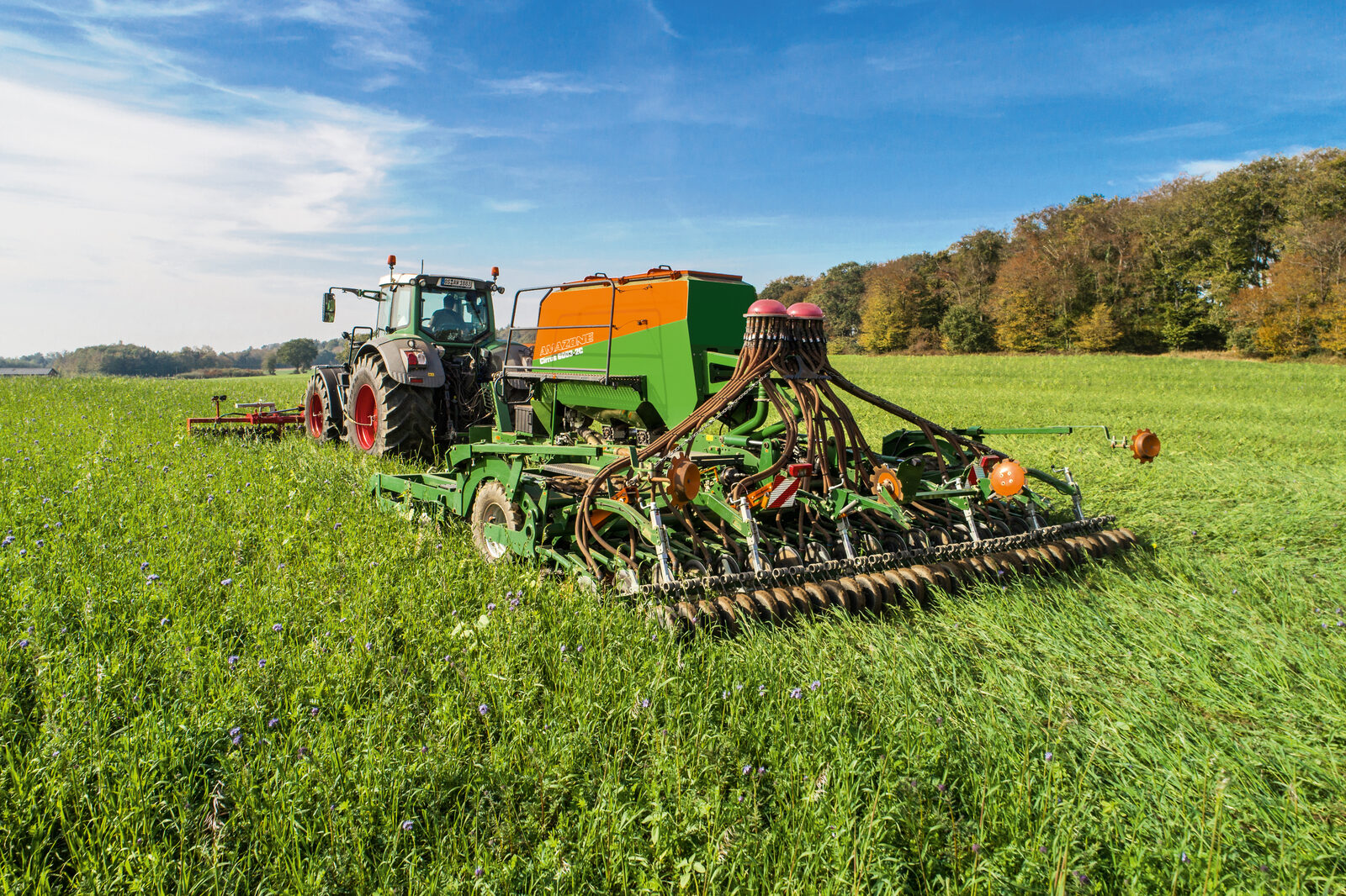 A Cirrus working in green cover illustrates the range of establishment conditions a drill may encounter across the rotation