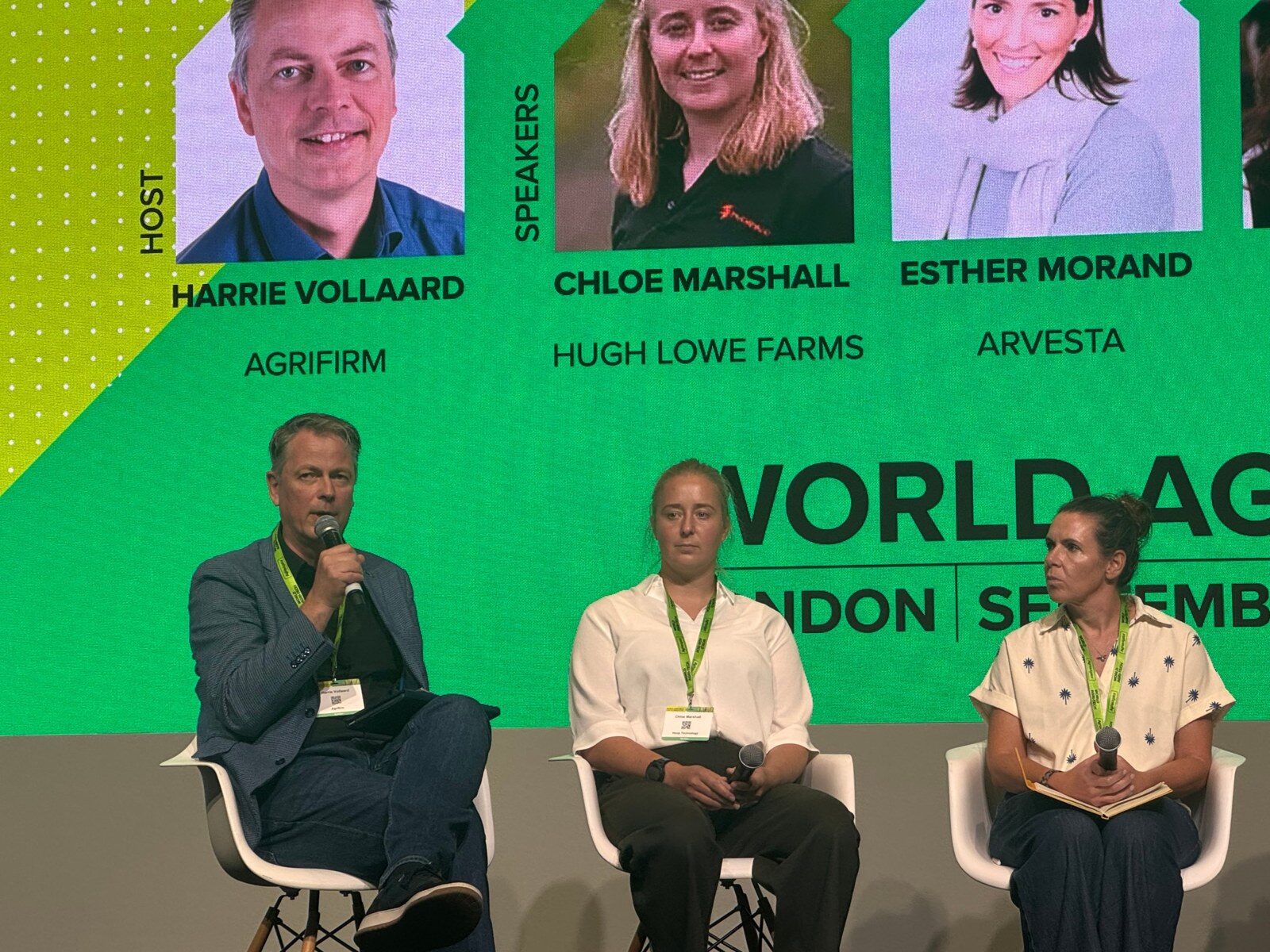 Harrie Vollaard of Agrifirm chairs the panel, with Chloe Marshall and Natalie Smith